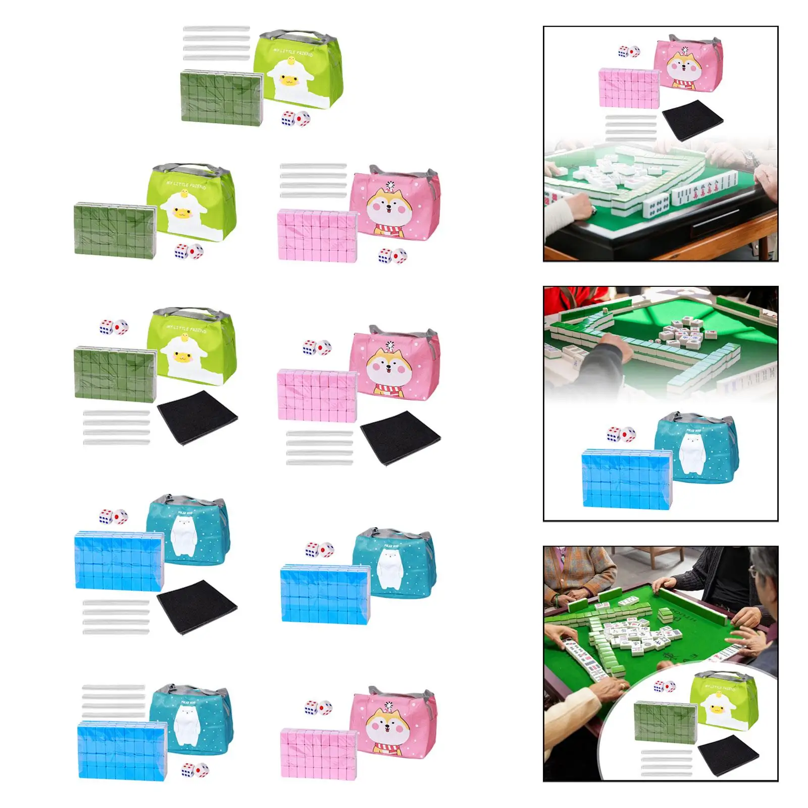 Travel Mahjong Game Set Mini with Carrying Case 144 Tiles for Travel Party Strategy Mini Mahjong Mahjong Game Set for Adults