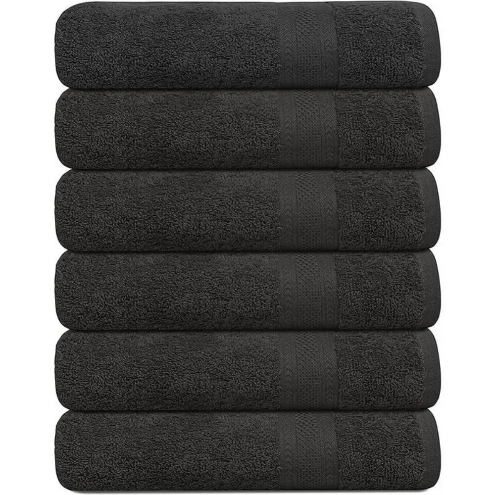 

Cotton Bath Towels, 24x48 Pack of 6 Towels, Quick Dry, Highly Absorbent, Soft Feel Towel, Spa, Shower, Pool, Luxury Soft Towels