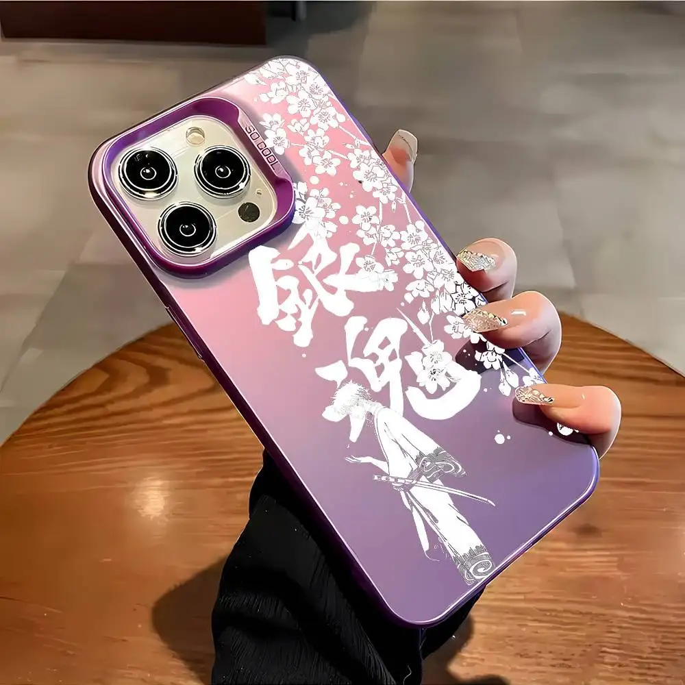 Anime Multicolor Matte Laser Metallic Aurora Phone Case