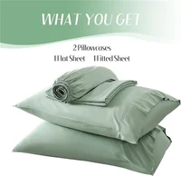 100% Organic Bamboo Bed Sheet Set 4/6 Pieces Silky Bedding Sets Hotel Luxuriously Soft Fitted Sheet Flat Sheet Pillowcase Solid 6