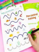  Tracing Workbook Set With Pen Reusable Art/Letters Writing Practice Pages Books Early Educational Toy 