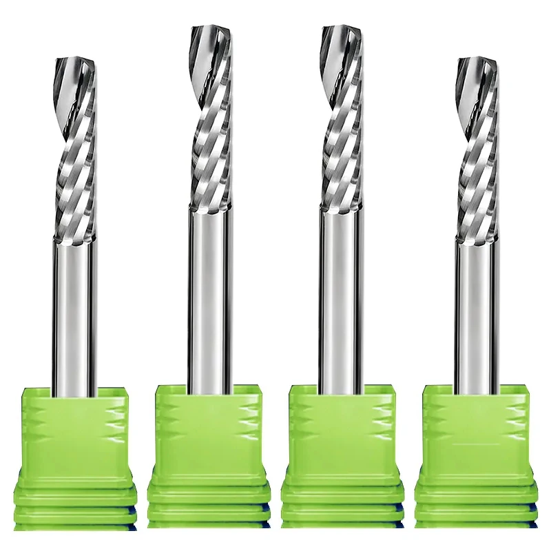 1pcs Work for Acrylic PVC MDF Milling Cutter Single Flute UP Spiral Cutter CNC End Mill Carbide Router Bit