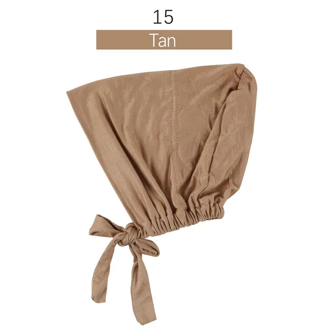 Muslim Women Elastic Tie Back Inner Hijab Caps Cotton Jersey Stretch Underscarf Modal Bonnet Headwrap Turbante Mujer 15