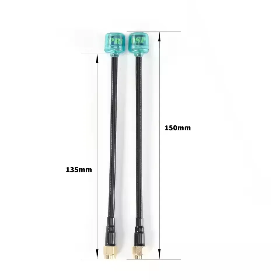 Antenne FPV 90mm pour drone RC avec connecteur RPSMA, performance optimale.