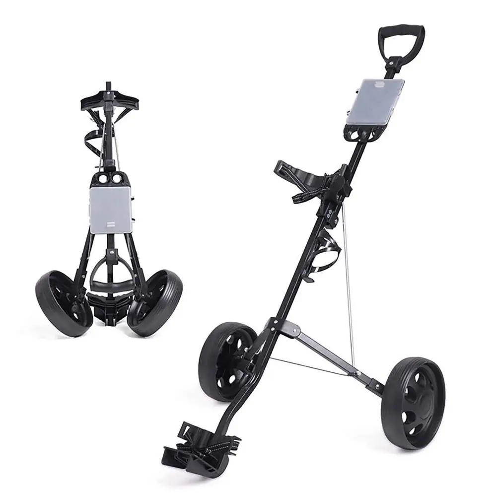 PPFoldingGolfPushPullCartLightweight2WheelsGolfsBagTrolley