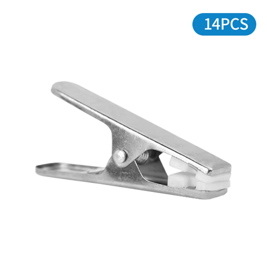 

14 Pieces Stainless Steel Clothing Hanging Clip Portable Washable Small Peg House Backyard Dress Drying Hanger