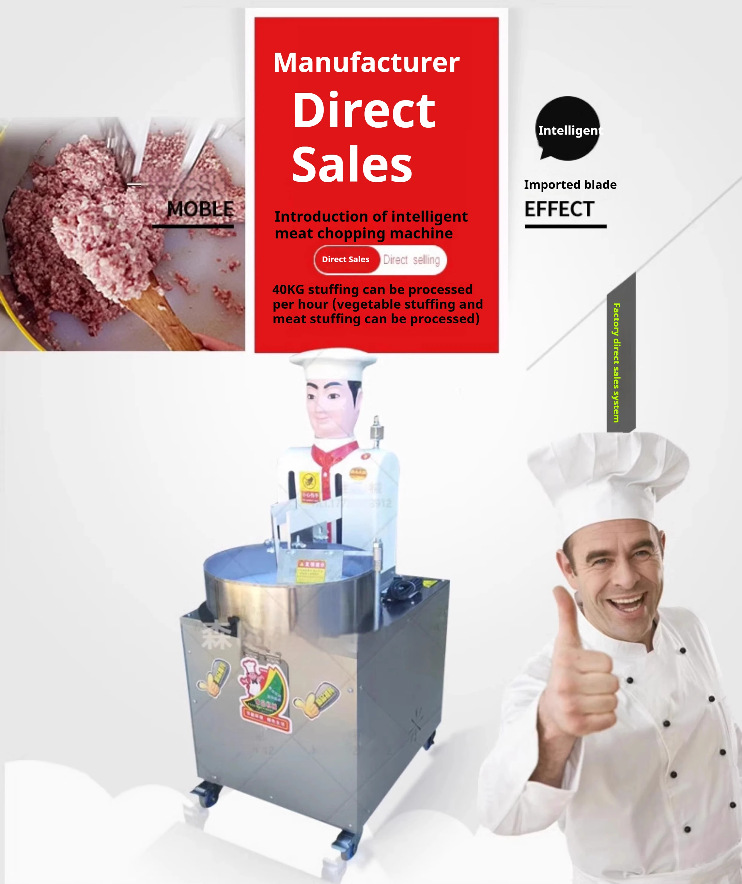 Description Picture 5 of itemCommercial Automatic Meat Chopper - Robotic Machine for Dumpling, Bun, and Chili Filling Preparation