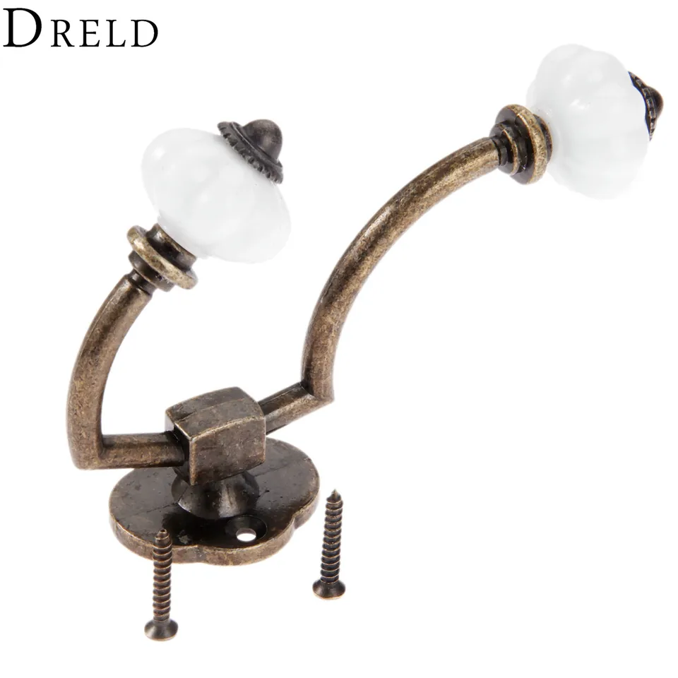 DRELD bronzo antico gancio per porta ganci appendiabi da parete per bagno cappelli borsa portachiavi gancio in lega appendiabi ganci da parete con vi 125*95mm  13