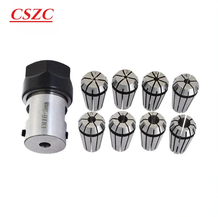 Collet Motor Shaft Tool Rod C16 ER11 3.175mm 4mm 5mm 6mm 7mm 8mm inner hole DIY Engraving machine er tool holder 7PCS Collet + 1PCS