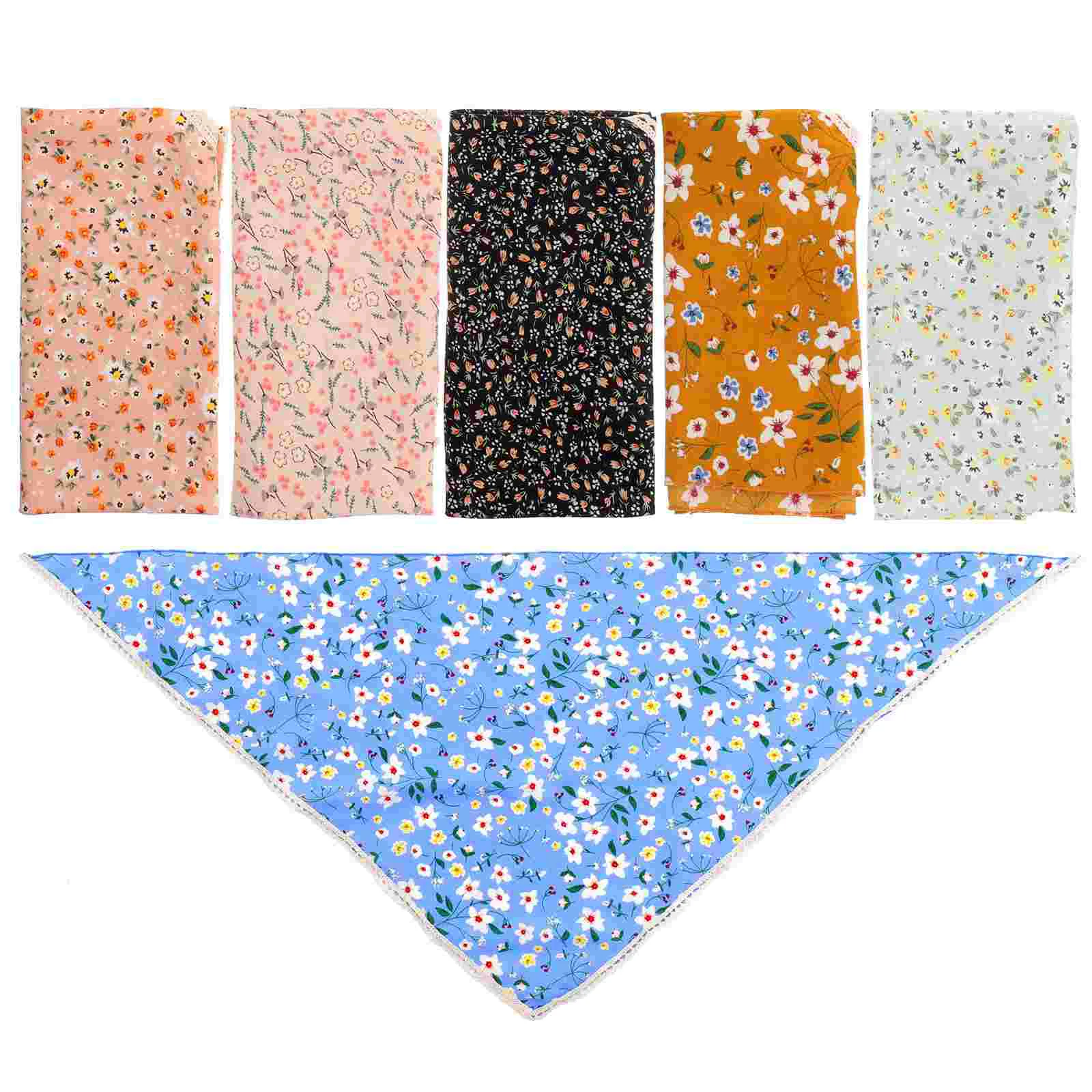 

6pcs Floral Printed Bandana Headbands Floral Bandanas Hair Bandana Hair Scarf