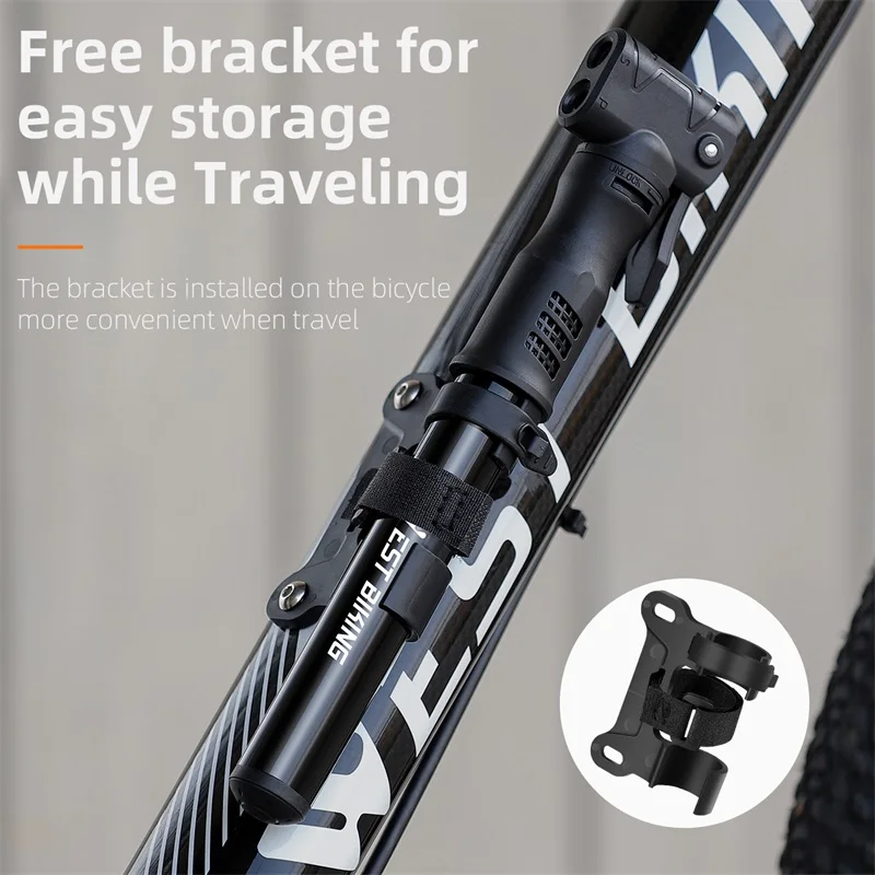 WEST BIKING Mini Bike Pump Aluminum Alloy Bicycle Hand Air Pump Tire Inflator Schrader Presta Valve MTB Road Cycling