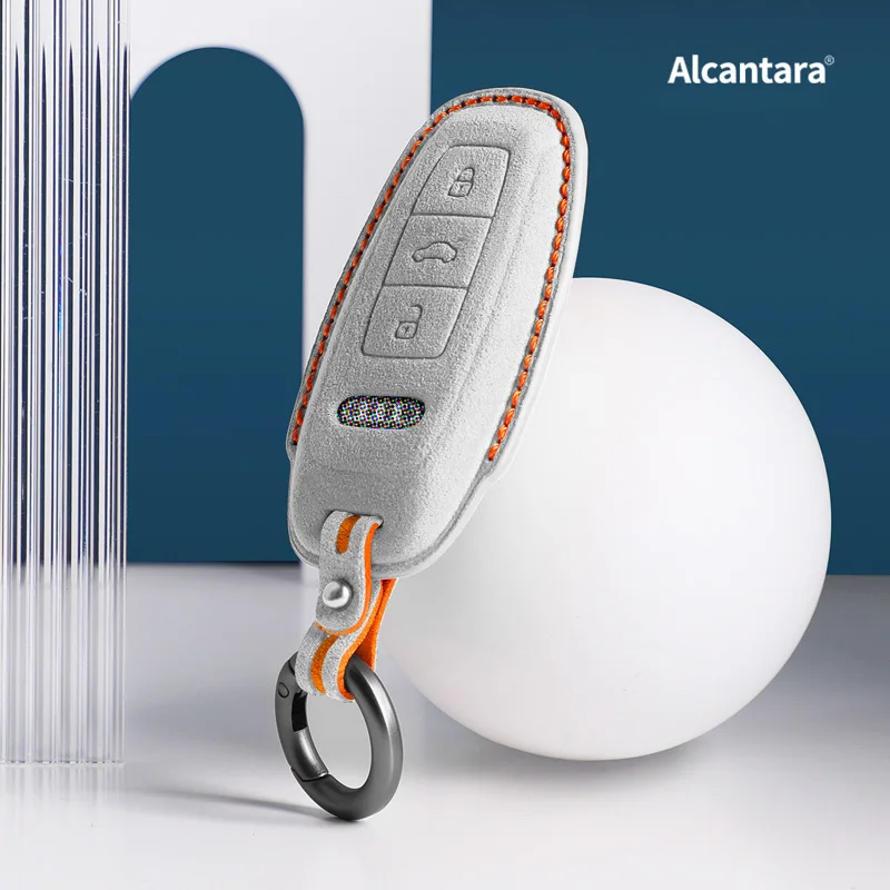 

Автомобильный брелок для дистанционного ключа, чехол для Audi A6 A7 A8 E-tron Q5 Q8 C8 D5 с золотистым краем, брелок для ключей, аксессуары