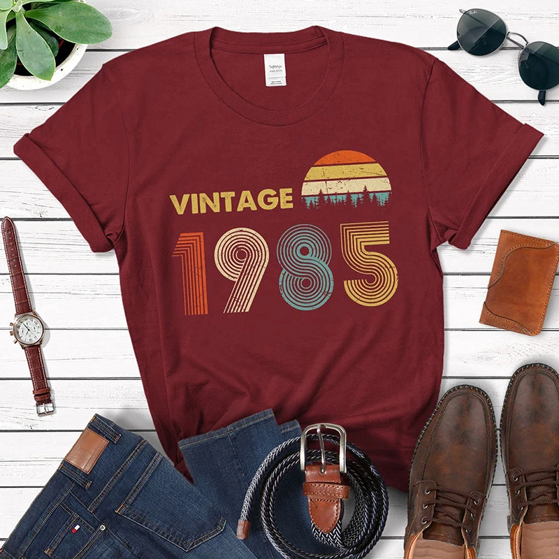 

Vintage 1985 Classic Rosie Women T Shirt Cotton Funny Retro 38th Birthday Gift Idea for Grandmom Mom Wife Girl Daughter Shirt