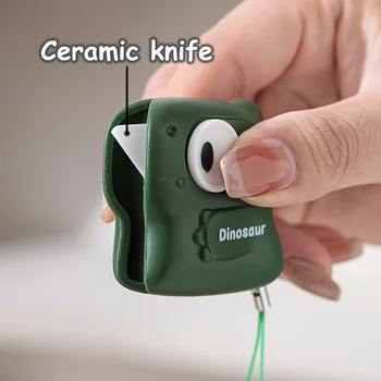 Taglierino in Ceramica con Pomello, Design Dinosauro Carino, Apri Pacchi Portatile ed Ergonomico, Strumento Ideale per Ufficio per Aprire Scatole
