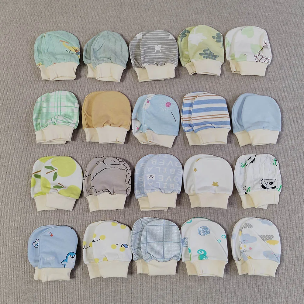 5 Pairs Baby Gloves Newborn No Scratch Mittens For Baby Set Cotton 0-3 Months Unisex Newborn Hand Mittens For Boys Girls 2