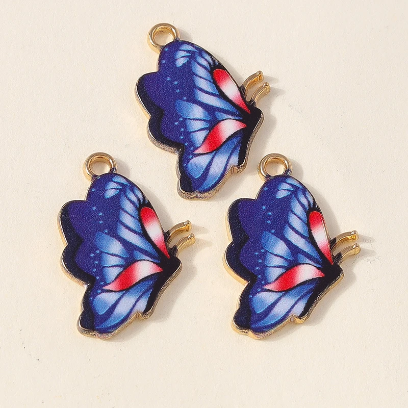 20 Stück 16 x 34 mm niedliche bunte Emaille fliegender Schmetterling Charms für Schmuckherstellung, Ohrringe, Anhänger, Halsketten, DIY-Bastelzubehör – Detail 7