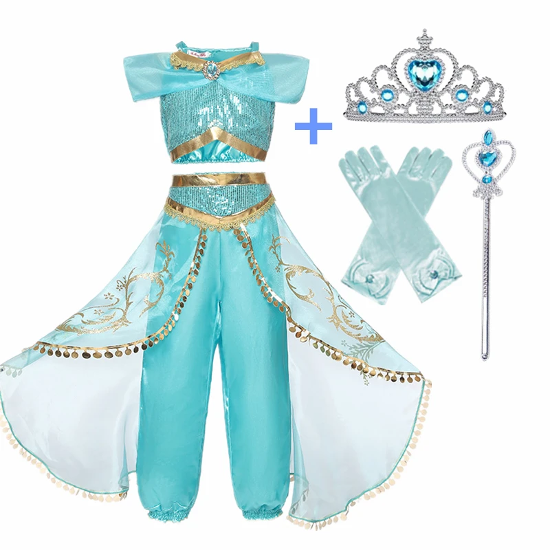 Summer Carnival Party Princess Outfit Children Vestidos Top + Pants 2PCS Birthday Halloween Cosplay Costume Girls Clothes Sets
