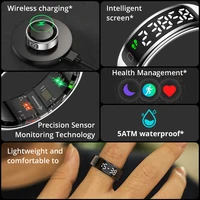 2025 COLMI R12 Smart Ring with Display Screen and Touch, Wireless Charging, Health Manager, 5 ATM Waterproof For Men Women 2