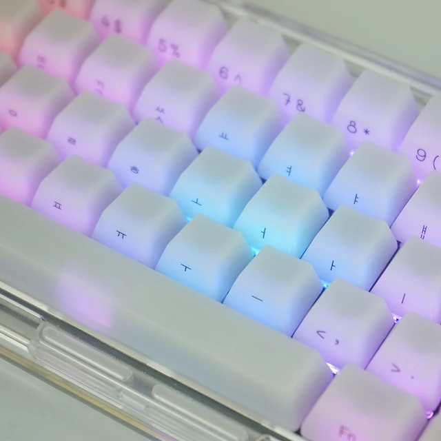 NPKC Foggy OEM Keycap Set Backlit Key caps Side Print Korean Keycaps for Cherry MX Switch ANSI Mechanical Keyboard Key cap 3