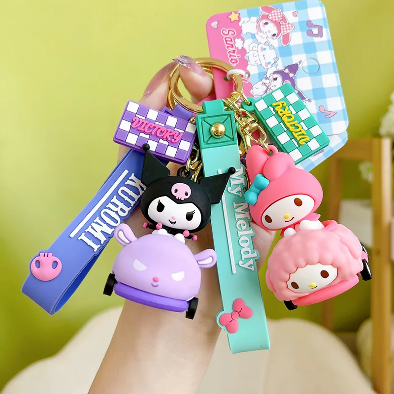 

Sanrio Kuromi My Melody Cinnamoroll Keychain Kawaii Cartoon Doll Keyring Bag Pendant Couple Car Keyholder Creative Bag Charm