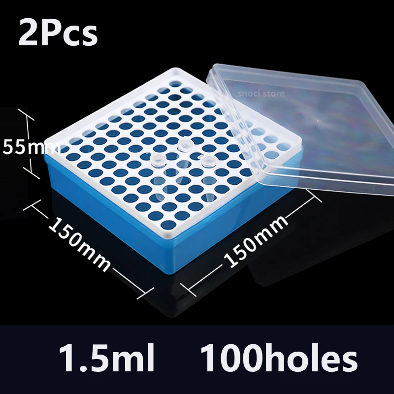 

Plastic Test Tube box For 1.5ml Micro Centrifuge Tube Stand Holder Boxes 100 Position Lab Centrifugal Sockets tubes box , 2pcs