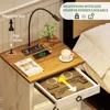 LED Nightstand with Gun Drawer & Reading Light, LED Bedside Table with Charging Station & Human Sensor LED Lights, Nightstands 2