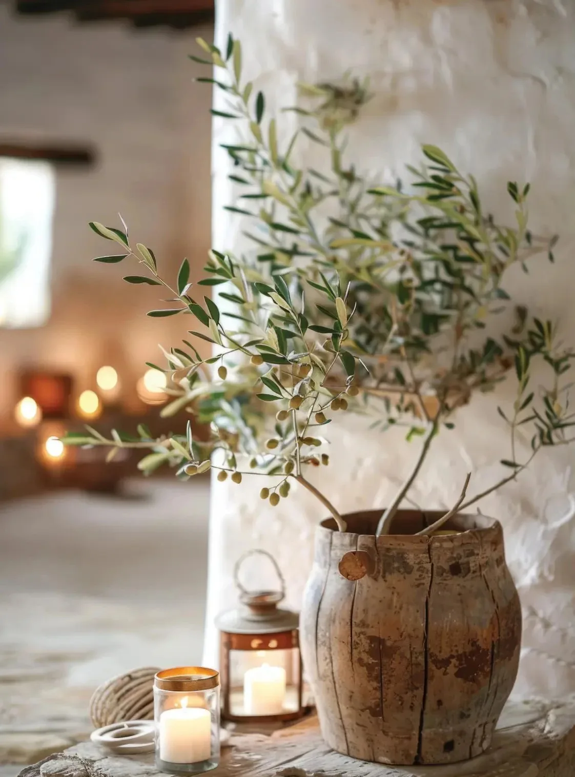 Italian Olive Tree Canvas Art - Minimalist Scandinavian Wall Decor