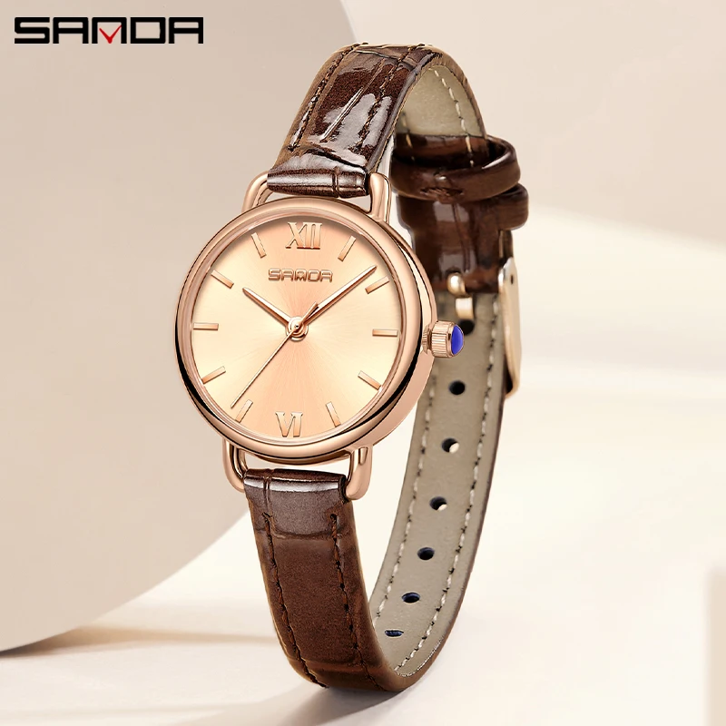 Watch Fashion lovely Simplicity Waterproof Quartz 2023 Sanda 1118 New Watch Quartz Women's Belt Green Watch