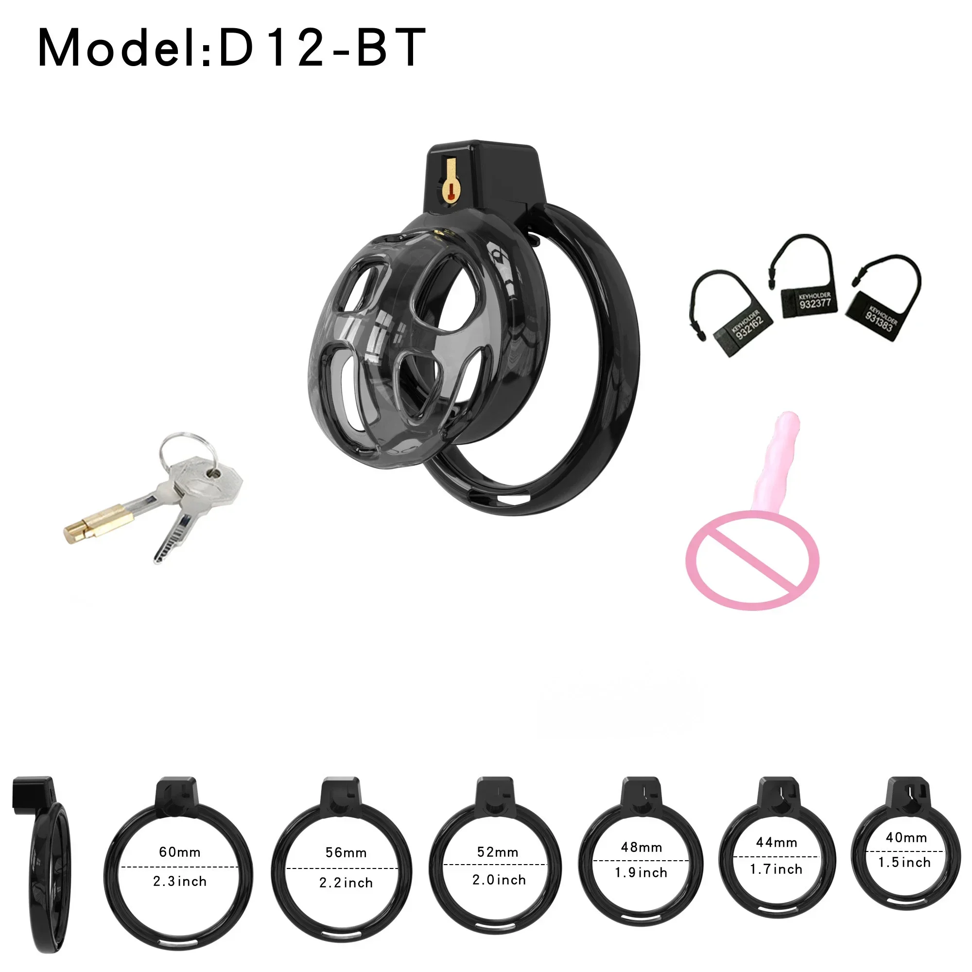 Soft Rubber Cobra Chastity Cage Six Size Base Rings Three Styles Sissy Locking Abstinence Device 18+