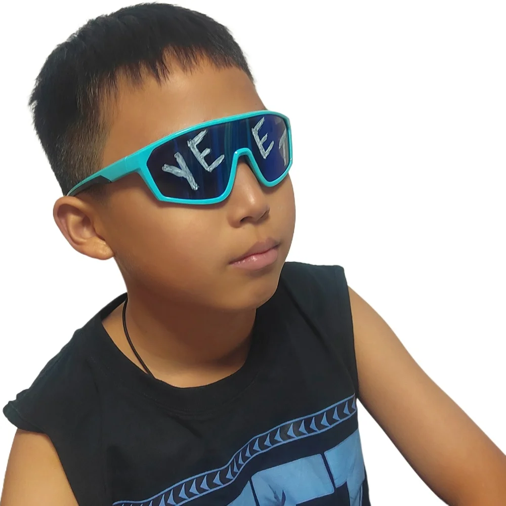 Jey Uso YEET Pink Sunglasses Green Sports Shades for Main Event Jey Uso Blue glasses Costume children 6