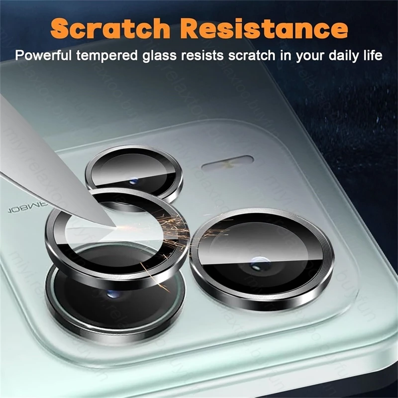 Premium Aluminum Alloy Camera Protector Case with Metal Ring Lens Glass
