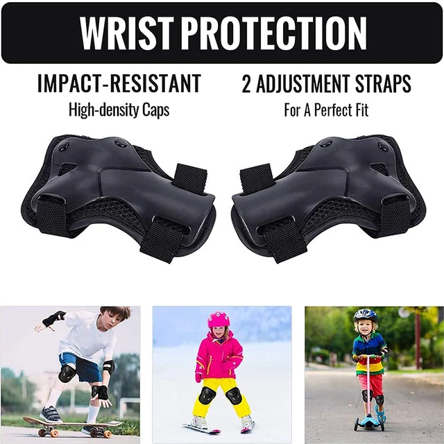 6Pcs/Set Teens & Adult Knee Pads Elbow Pads Wrist Guards Protective Gear Set for Roller Skating, Skateboarding, Cycling Sports 5