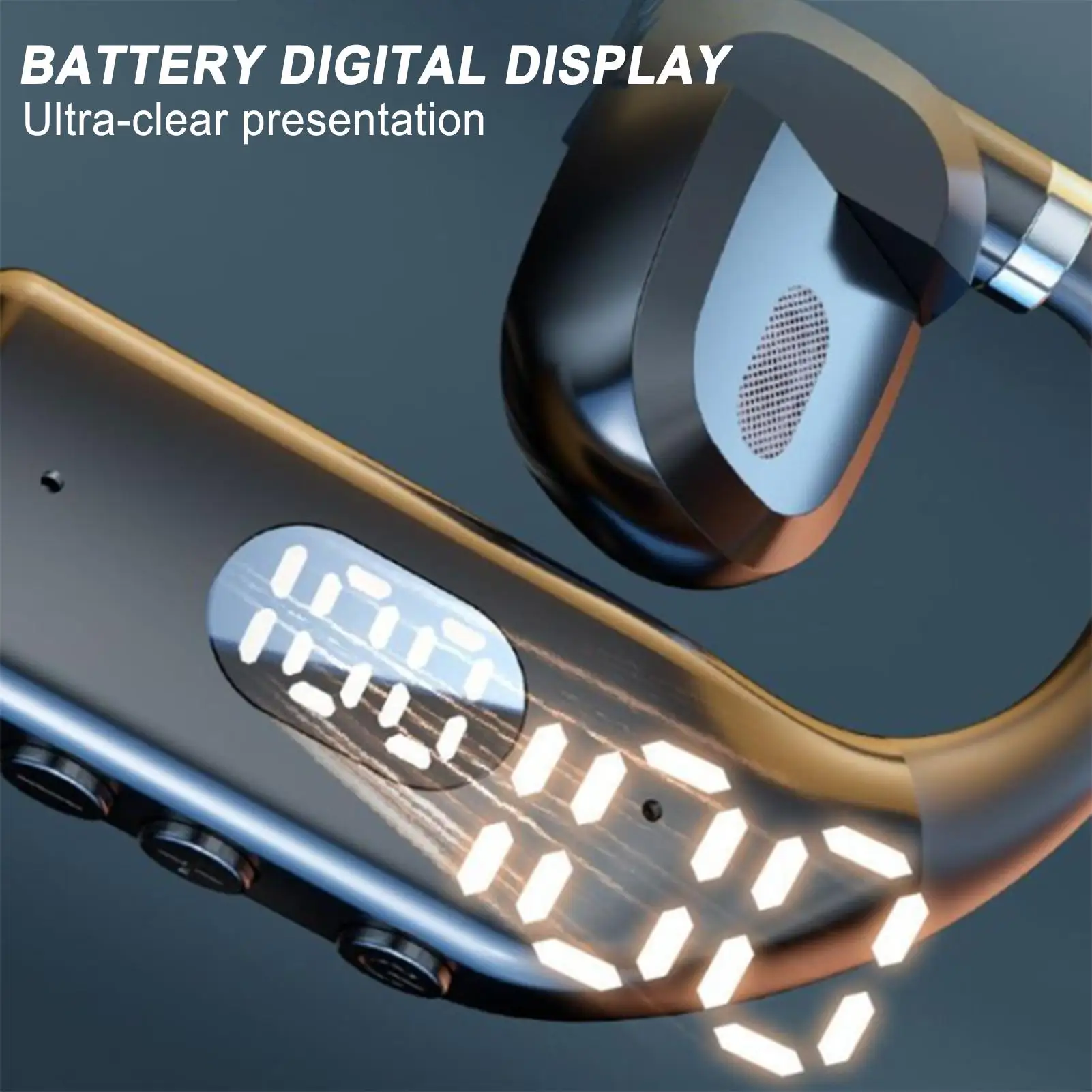 Description Picture 6 of itemWireless Blue Tooth Earphones Digital Display Hanging Ear Sports Earphones Noise Cancelling Earpiece For Driving Business