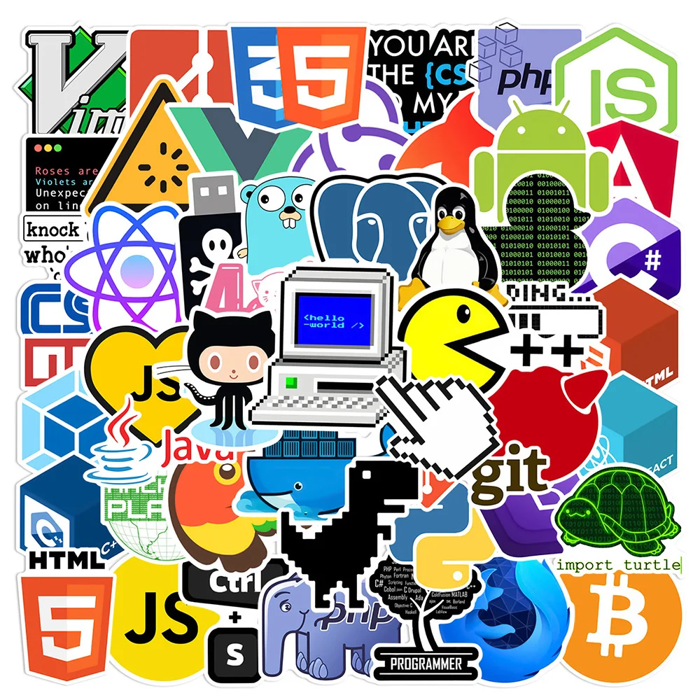 10/30/50pcs Internet Programming Stickers Decals Geek Php Docker Html Bitcoin Tablet Laptop PC PVC Graffiti Sticker for Kids Toy 10 30 50pcs internet programming stickers decals geek php docker html bitcoin tablet laptop pc pvc graffiti sticker for kids toy