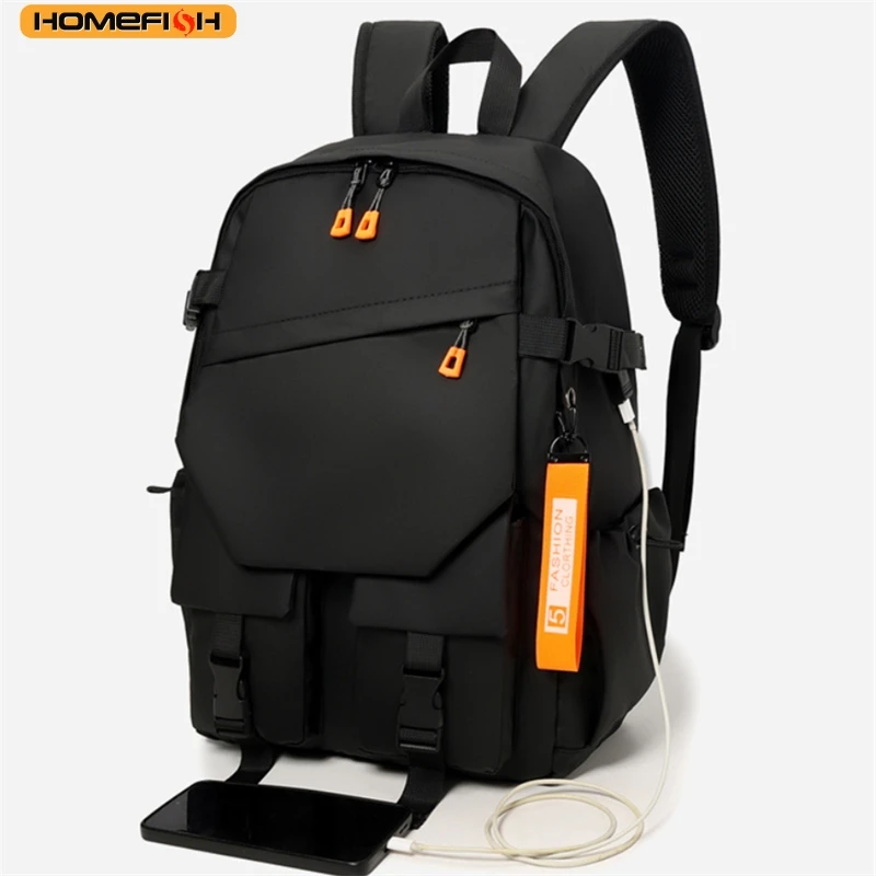 HOMEFISH Luxury Men's Backpack Large Capacity Waterproof Travel Fashion School Bag for Men