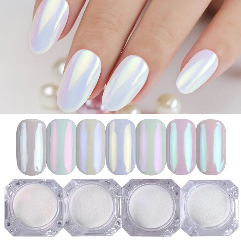 Nail Powder Nail Pigment Nail Glitter Nail Decoration Nail Decorations 1 Box Neon sparkle Mirror Nail Glitter Pearl Powder Auroras Iridescent Effect Nails Pigment Dust UV Gel Polish Decor
