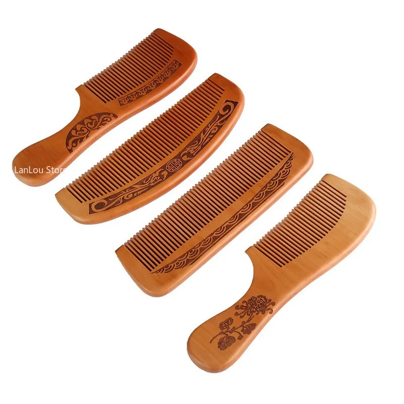 Natural Peach Wood Hair Comb Close Teeth Anti-static Head Massage Hair Care Wooden Tools Beauty Accessories Hairdressing jan akkerman close beauty 1 cd