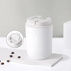 Compact Stainless Steel Insulated Travel Tumbler - Leakproof Thermos Mug with Lid - 220ML (White Cup)