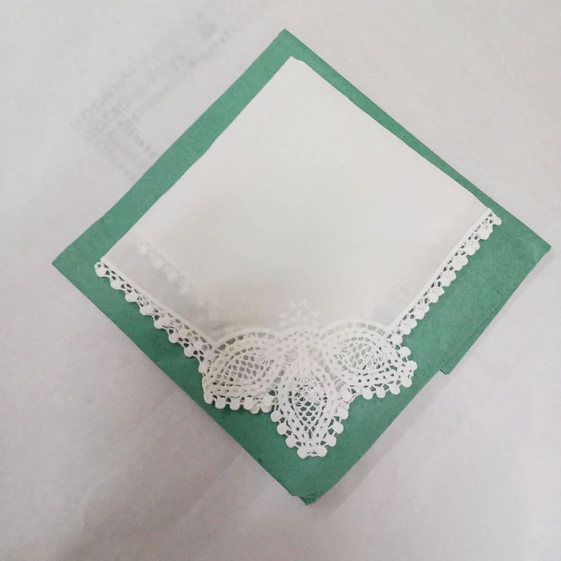 Set of 12 Fashion Ladies Handkerchiefs White Cotton Lace Weddding Bridal Handkerchief For Mother of Bride weddings Gifts 12 x