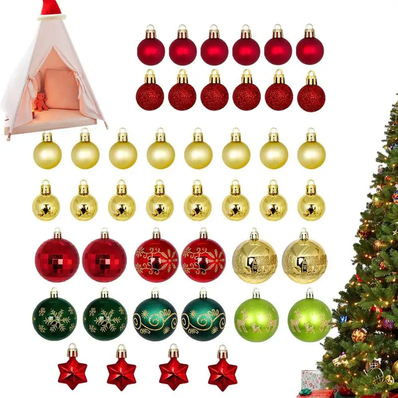 

Christmas Tree ball 44pcs painted special-shaped carton 3-6cm set Christmas decorations Holiday electroplated ball pendant