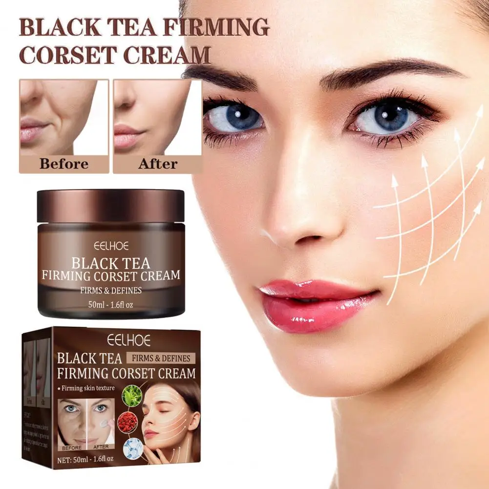 Crema Facial portátil, nutritiva, no irritante, Reparadora de piel seca, té negro, crema reafirmante para el hogar