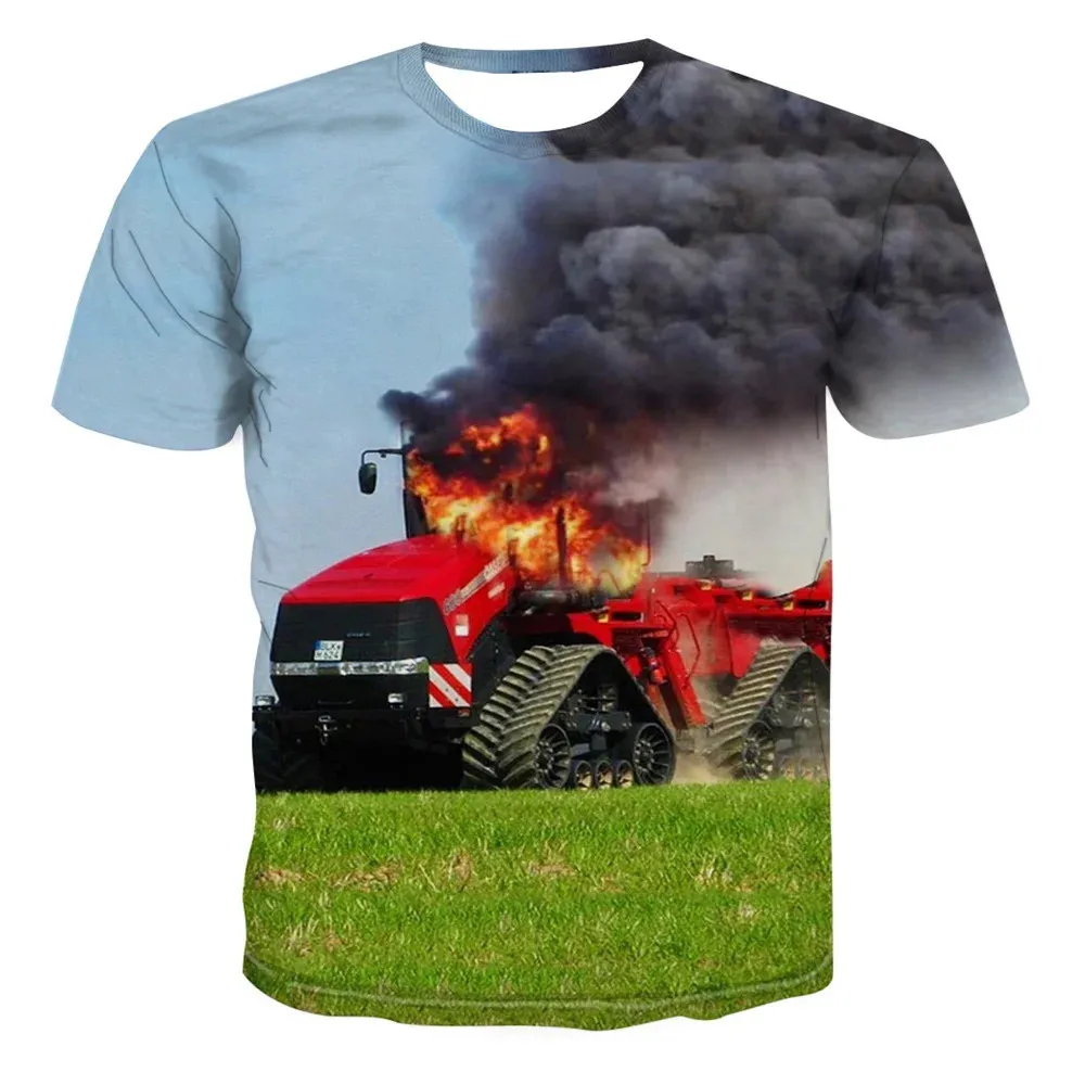

Summer Short Sleeve Tractor T-Shirt for a Boy Child T Shirt Kids Tee Shirts Casual Children's Tops for Girls T-Shirts 3D Print