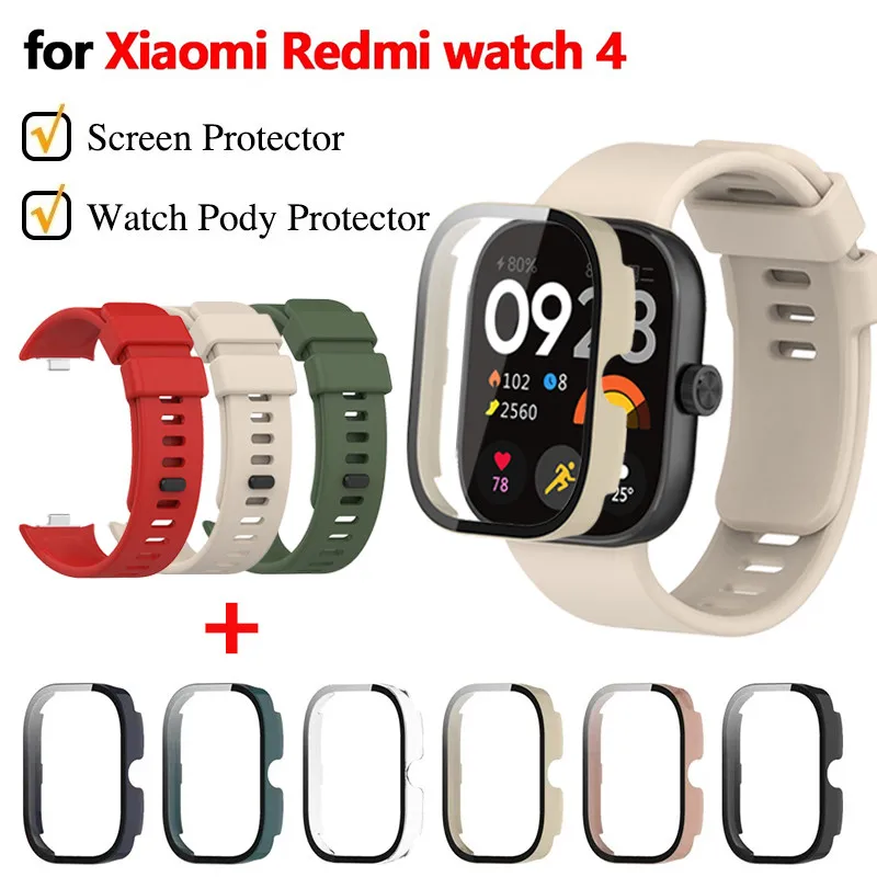 Premium 9D Glass Case Strap with Screen Protector and Watchband for Smartwatch Accessories