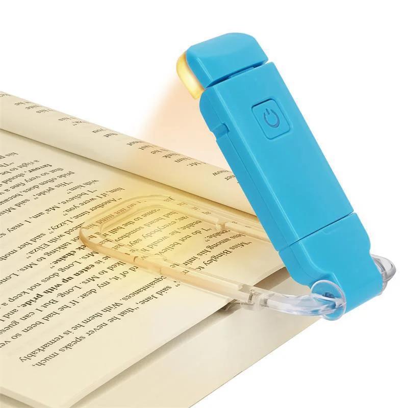 Portable LED USB Rechargeable Eye Protection Reading Light with Clip Bookmark Feature