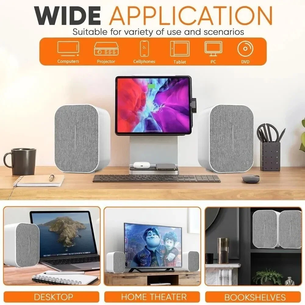 Bestisan 60W Active Amplifier Speaker PC TV Home Theater 3D Surround Sound System Subwoofer Frequency Divider Bluetooth Speakers