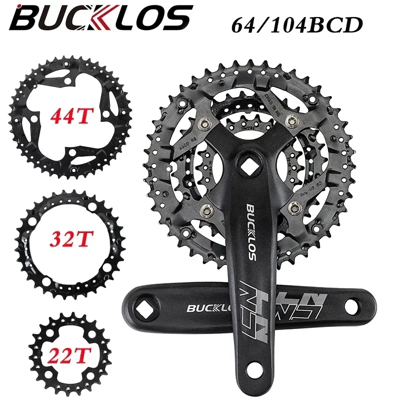 MTB Crankset 9speed 22-32-44T Bicycle Crank Set 170mm Crank 64/104BCD Chainring road bike chainring