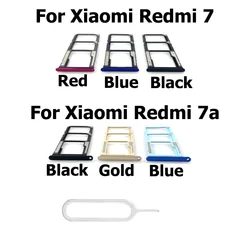 New For Xiaomi Redmi 7 7A Sim Card Tray Slot Holder Adapter Connector Replacement Parts