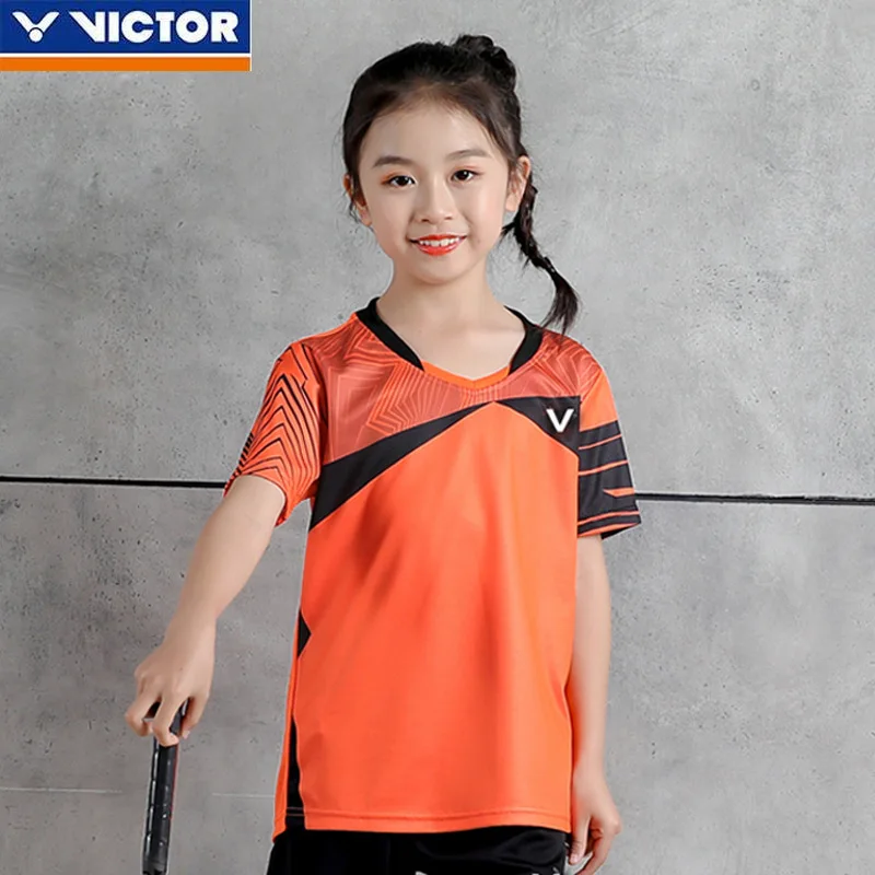 Victor New Children's Badminton Suit Top Tennis Suit Table Tennis Children's Short Sleeve