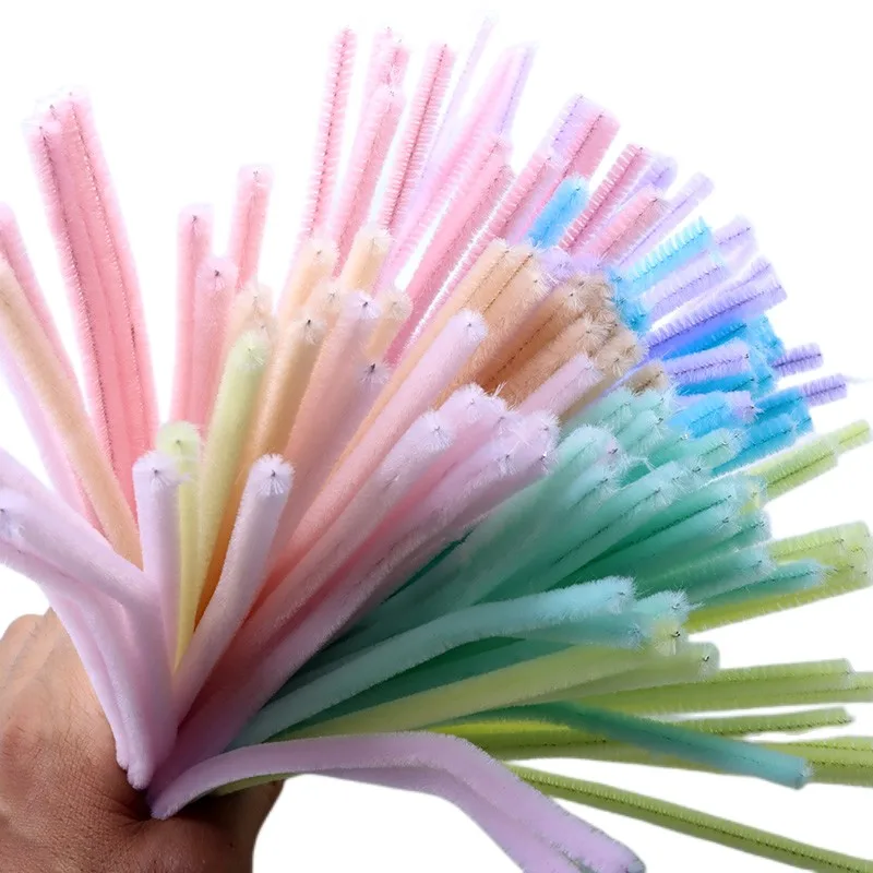 12x6mm 100pcs Chenille Stems Pipe Cleaners Twist Wire Children Handmade  Material Education Chenille Craft Creativity Decorative