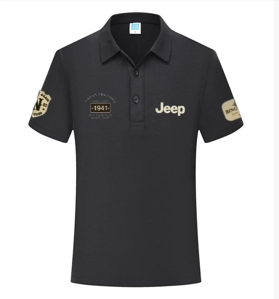 High-quality summer T-shirts and Polo shirts, Jeep 2026 style, men's short-sleeved casual business shirts paired with high-neck